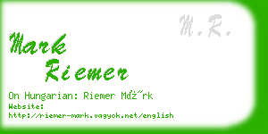 mark riemer business card